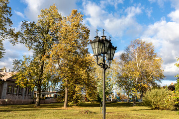 Old street lamp in autumn