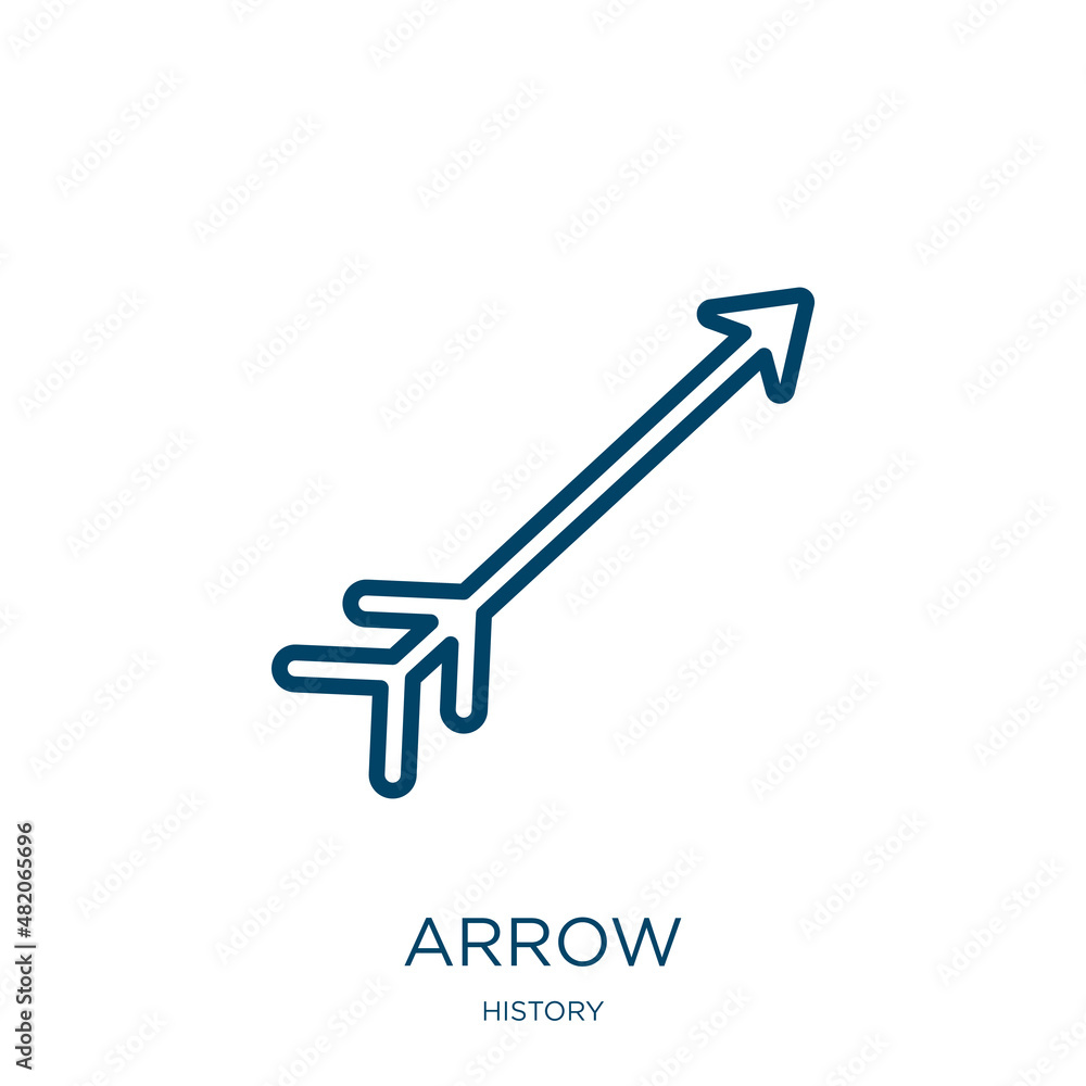 Poster arrow icon from history collection. thin linear arrow, navigation, pointer outline icon isolated on 
