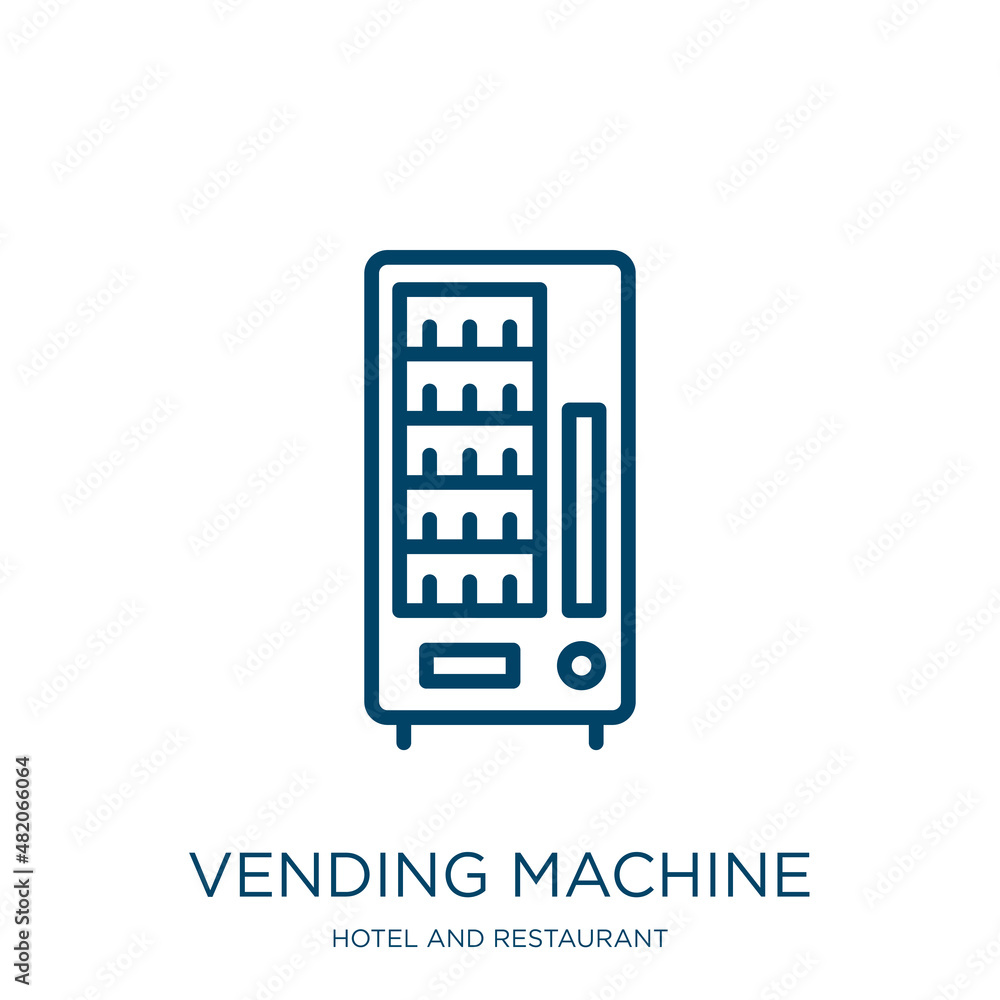 Poster vending machine icon from hotel and restaurant collection. thin linear vending machine, vending, mac