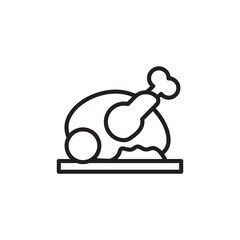 Chicken icon. chicken dish vector. chicken vector. chicken on plate vector. Grilled chicken icon