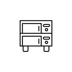 Electric oven vector kitchen icon. kitchen microwave oven appliance line style icon vector illustration design