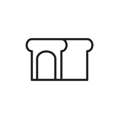 Toast bread icon line symbol. Premium quality isolated loaf element in trendy style. Toast bread icon line symbol