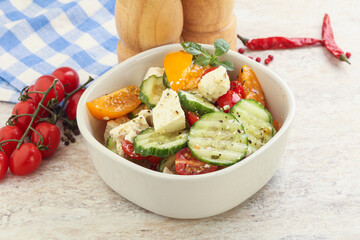 Greek salad with feta cheese