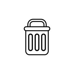 Trash bin garbage icon in flat style. Trash bucket vector illustration on isolated background. Garbage basket business concept.