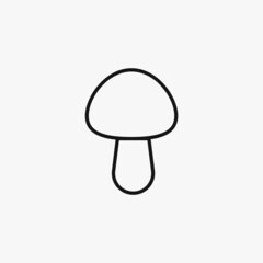 Vector line icon for mushroom. Mushroom icon on white background. Barbecue and bbq grill sign. Vegetable. Graph symbol for cooking web site and apps design, logo, app, UI