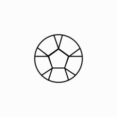 Vector Soccer ball on white background. European football logo. Football ball design. Vector illustration. soccer ball icon vector. Thin line soccer ball outline icon vector illustration