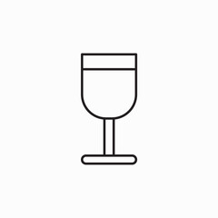 wine glass icon vector. Classic Wine glass icon. Single flat black pictogram isolated on white background. Vector EPS10 illustration.
