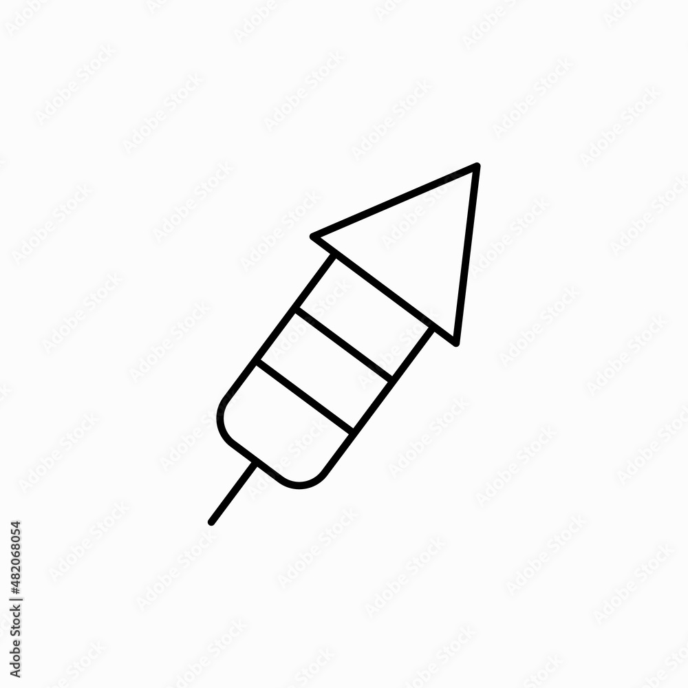 Poster firecracker line icon. burning firework vector illustration isolated on white. festival rocket outli