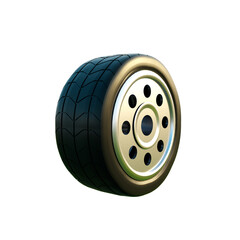 3d rendering of the wheel from car, isolated on white background.