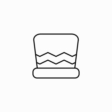 magic hat icon of glyph style design vector template. Retro top hat vector icon