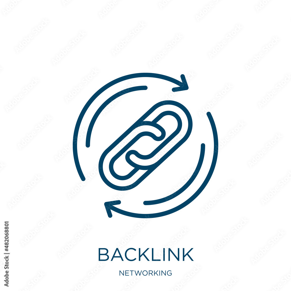 Poster backlink icon from networking collection. thin linear backlink, connection, internet outline icon is