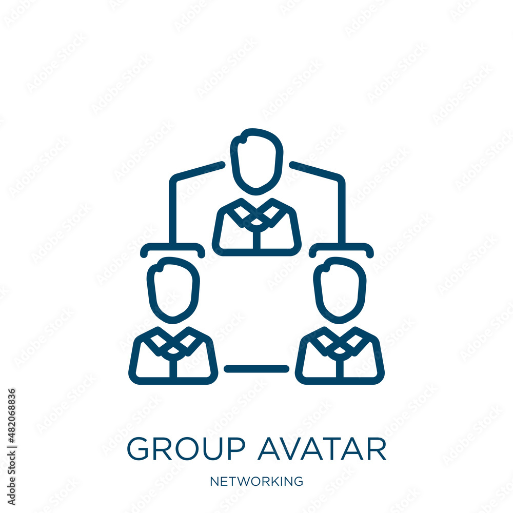 Poster group avatar icon from networking collection. thin linear group avatar, group, person outline icon i