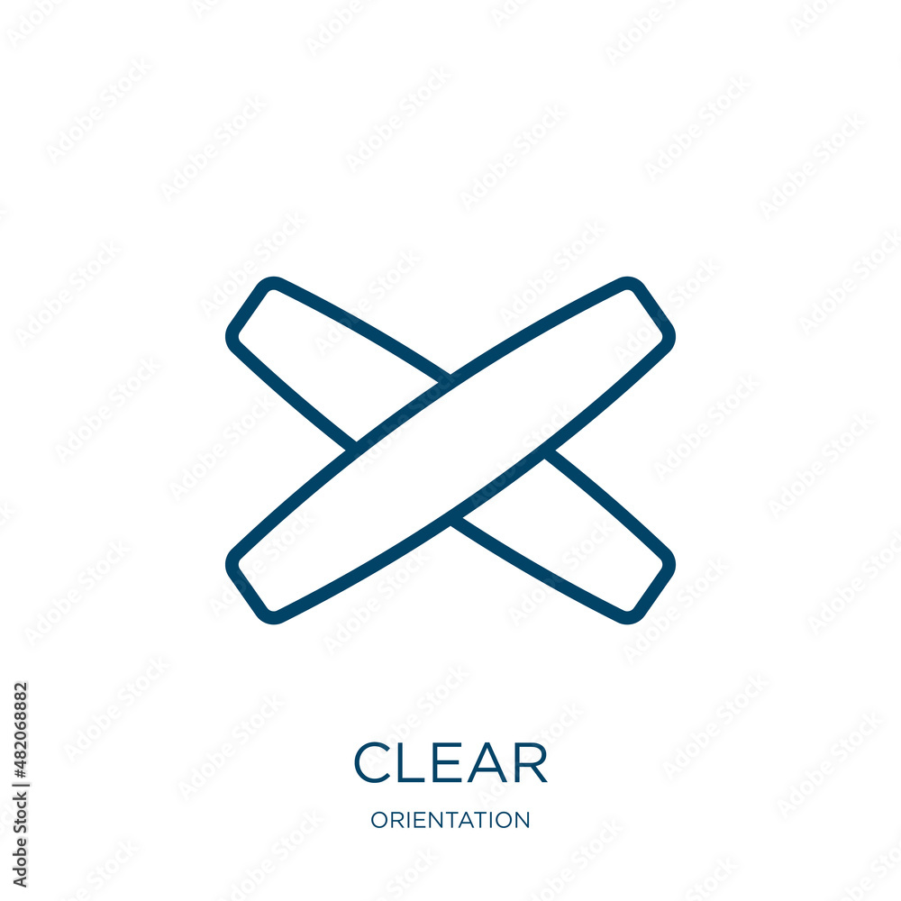 Poster clear icon from orientation collection. thin linear clear, clean, button outline icon isolated on wh