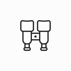 Binoculars flat icon. Vector. Isolated. outline vector sign, linear style pictogram isolated on white. Spy symbol, logo illustration. Editable stroke. Pixel perfect vector graphics