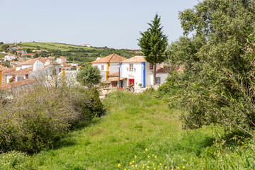 Fototapeta na wymiar a view of aldeia da Mata Pequena typical village, Igreja Nova e Cheleiros, Mafra, Portugal