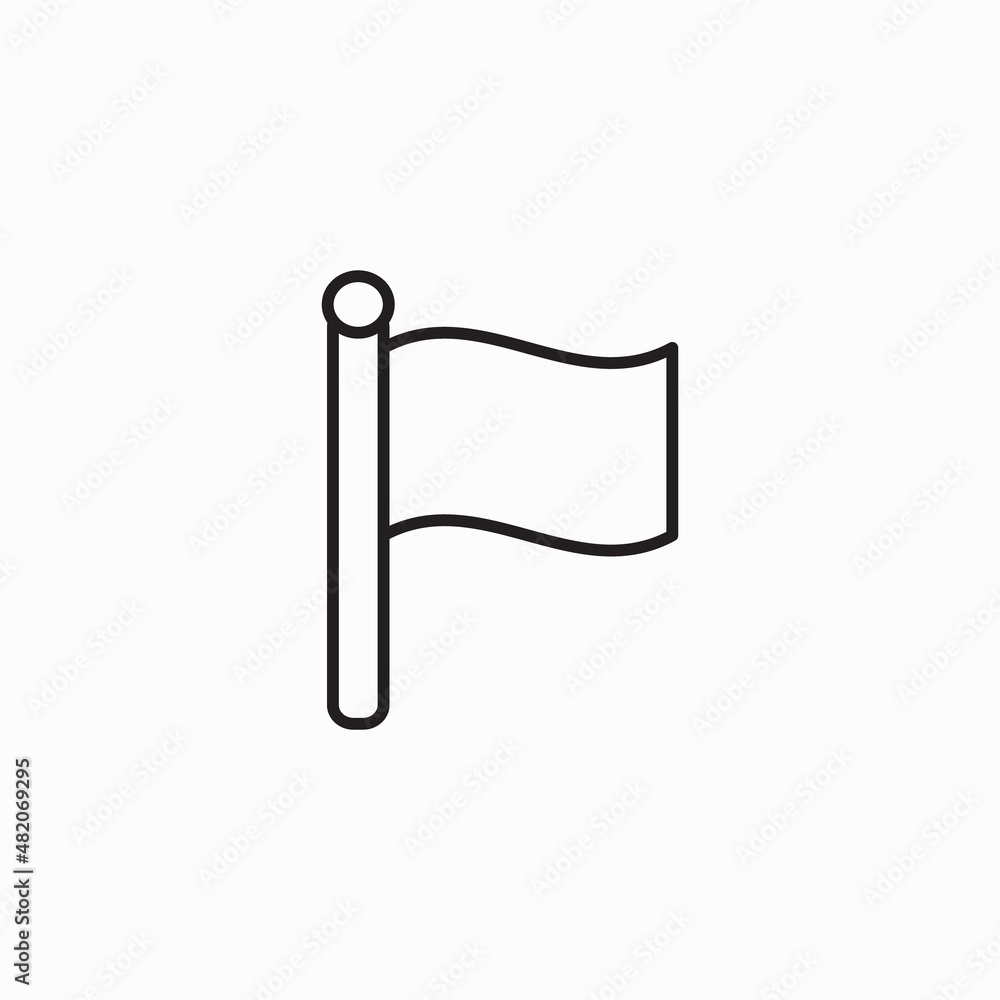 Poster flag icon on white background. simple outline signs for web map application.