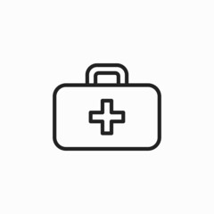 First aid icon design template vector isolated. Health, help and medical diagnostics vector illustration on isolated background. Doctor bag business concept.