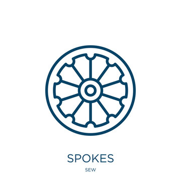 spokes icon from sew collection. Thin linear spokes, spoke, wheel outline icon isolated on white background. Line vector spokes sign, symbol for web and mobile