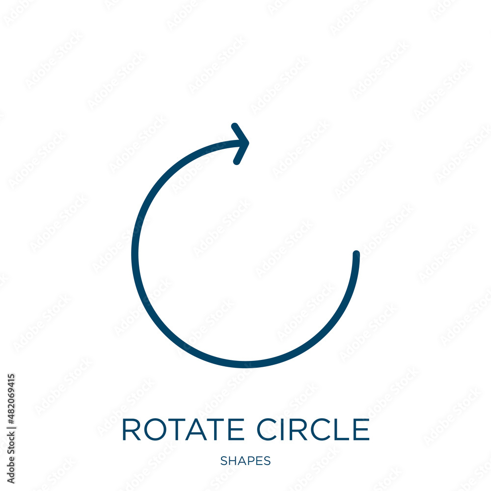 Poster rotate circle icon from shapes collection. thin linear rotate circle, circle, arrow outline icon iso