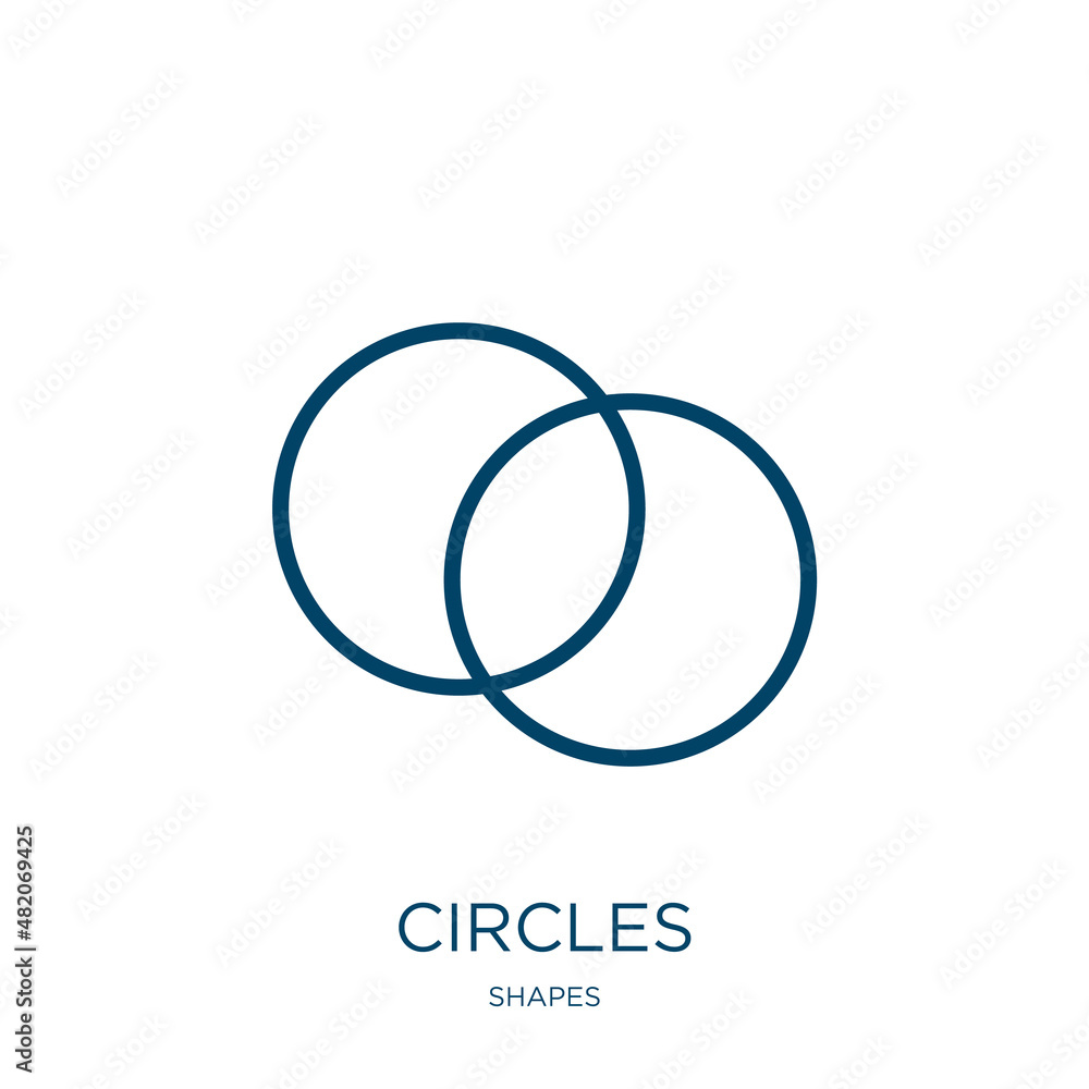 Poster circles icon from shapes collection. thin linear circles, circle, arrow outline icon isolated on whi