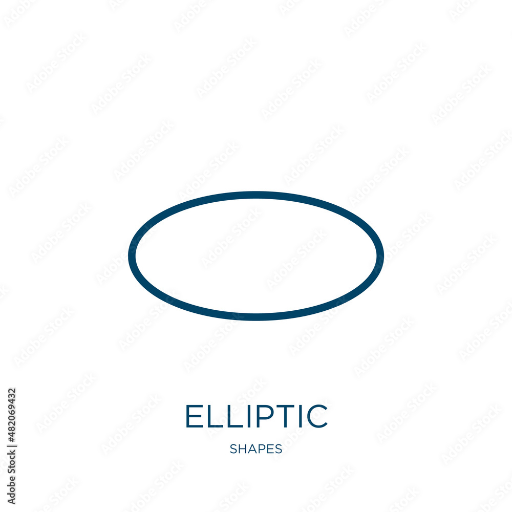 Poster elliptic icon from shapes collection. thin linear elliptic, elliptical, circle outline icon isolated