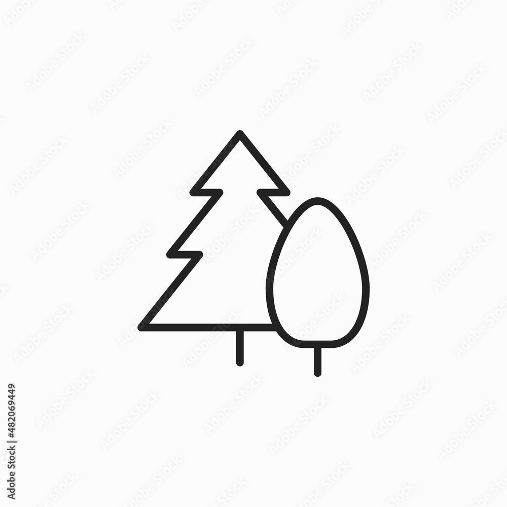 Poster minimal trees linear icon. abstract tree icon, vector eps10
