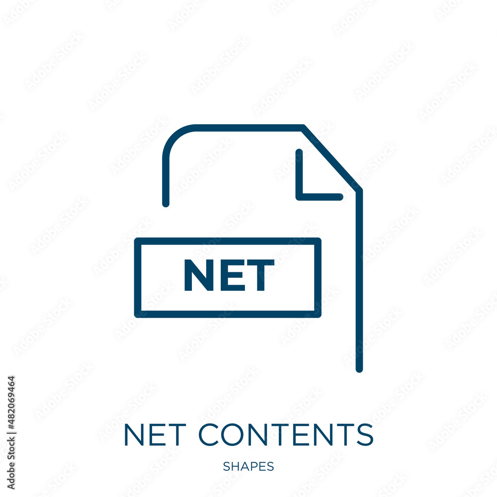 Aufkleber net contents icon from shapes collection. thin linear net contents, content, net outline icon isolat