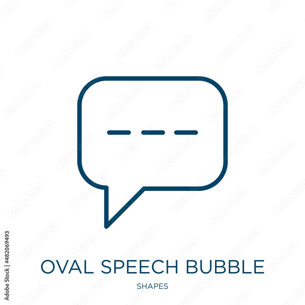 Poster oval speech bubble icon from shapes collection. thin linear oval speech bubble, bubble, talk outline