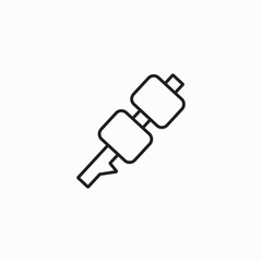 Marshmallow icon vector isolated on white background, logo concept of Marshmallow sign on white background. Marshmallow roasted on wooden stick line icon.
