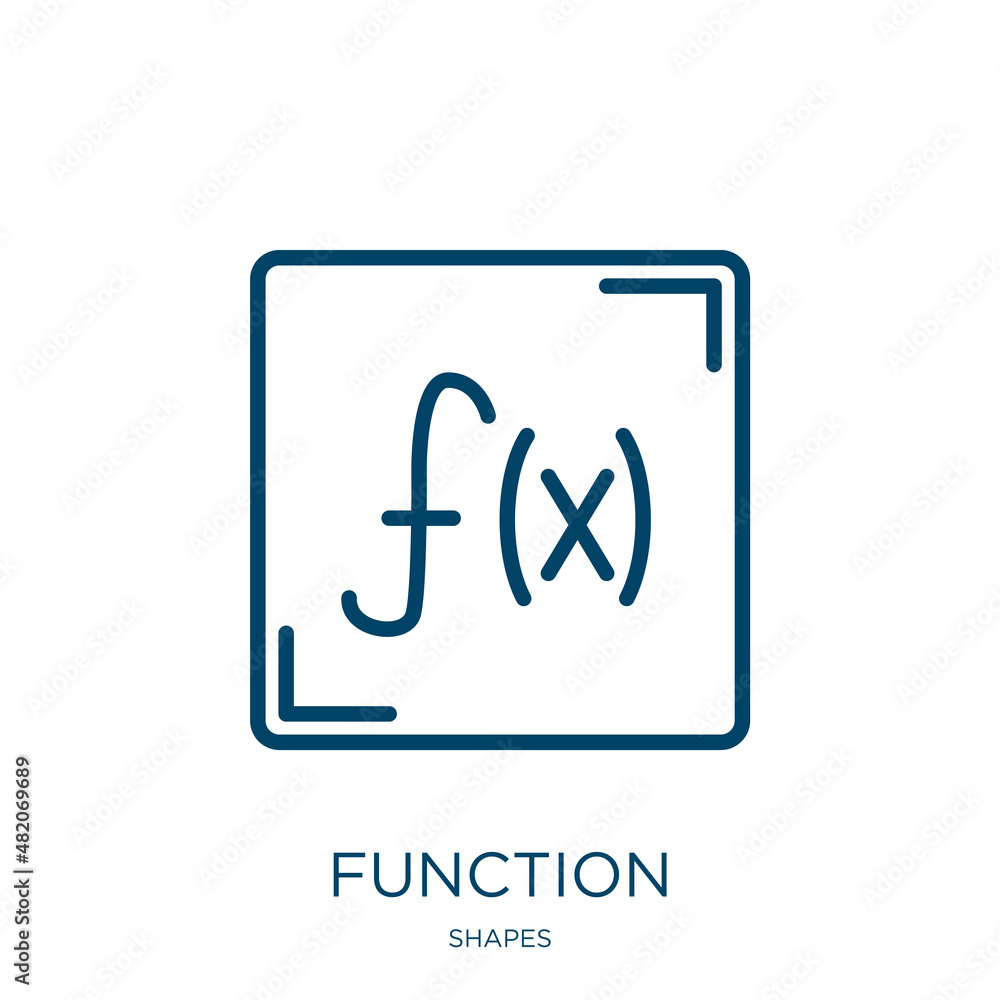 Aufkleber function symbol icon from shapes collection. thin linear function symbol, function, science outline 
