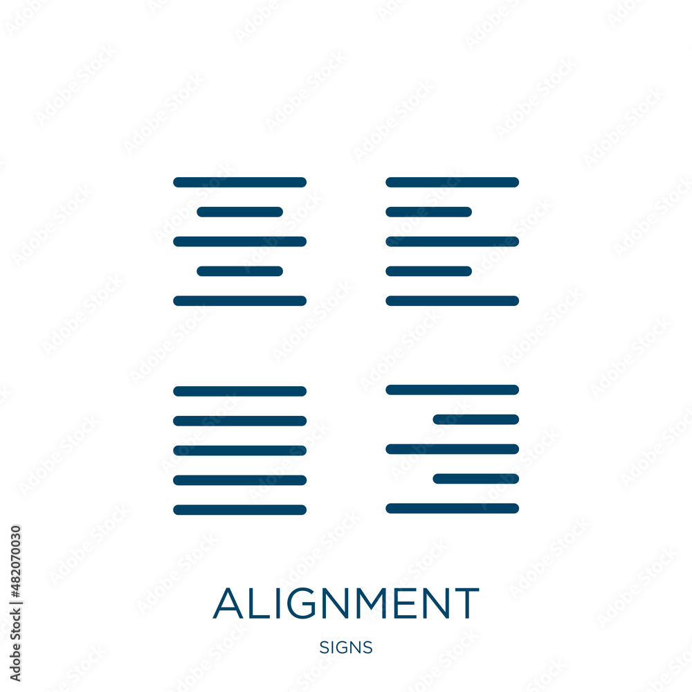 Poster alignment icon from signs collection. thin linear alignment, telephone, phone outline icon isolated 