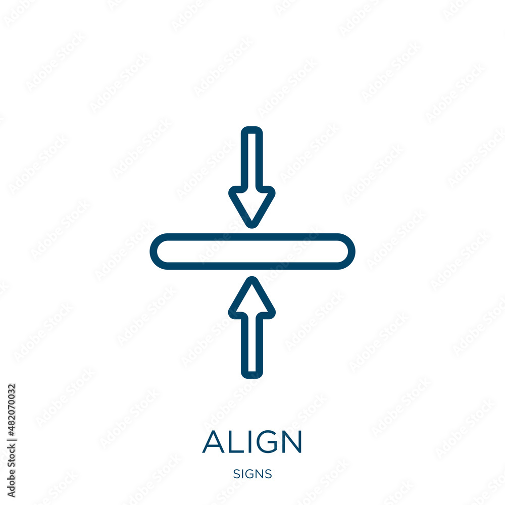 Poster align icon from signs collection. thin linear align, telephone, phone outline icon isolated on white
