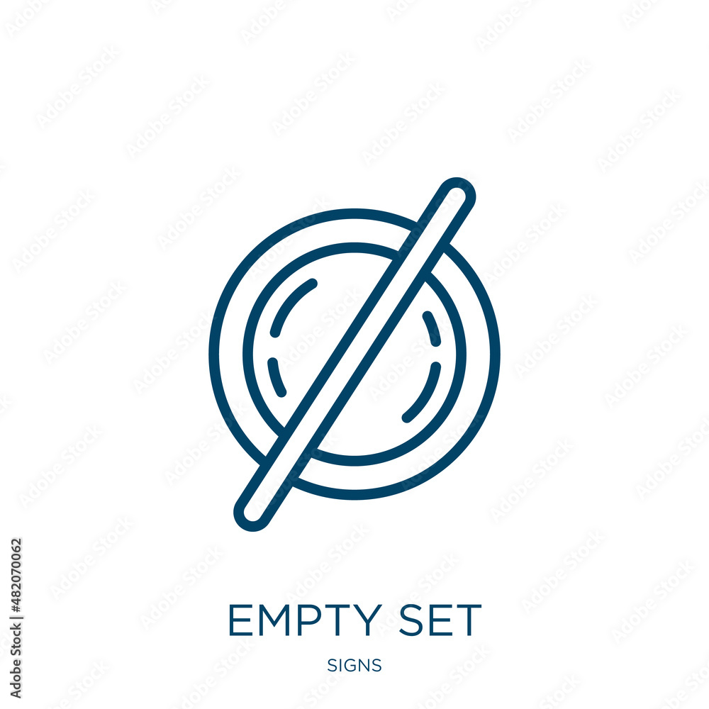 Poster empty set symbol icon from signs collection. thin linear empty set symbol, empty, business outline i