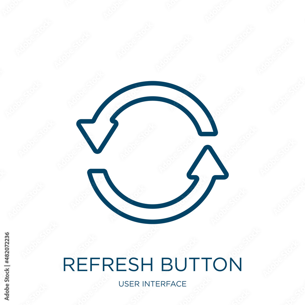 Poster refresh button icon from user interface collection. thin linear refresh button, interface, button ou