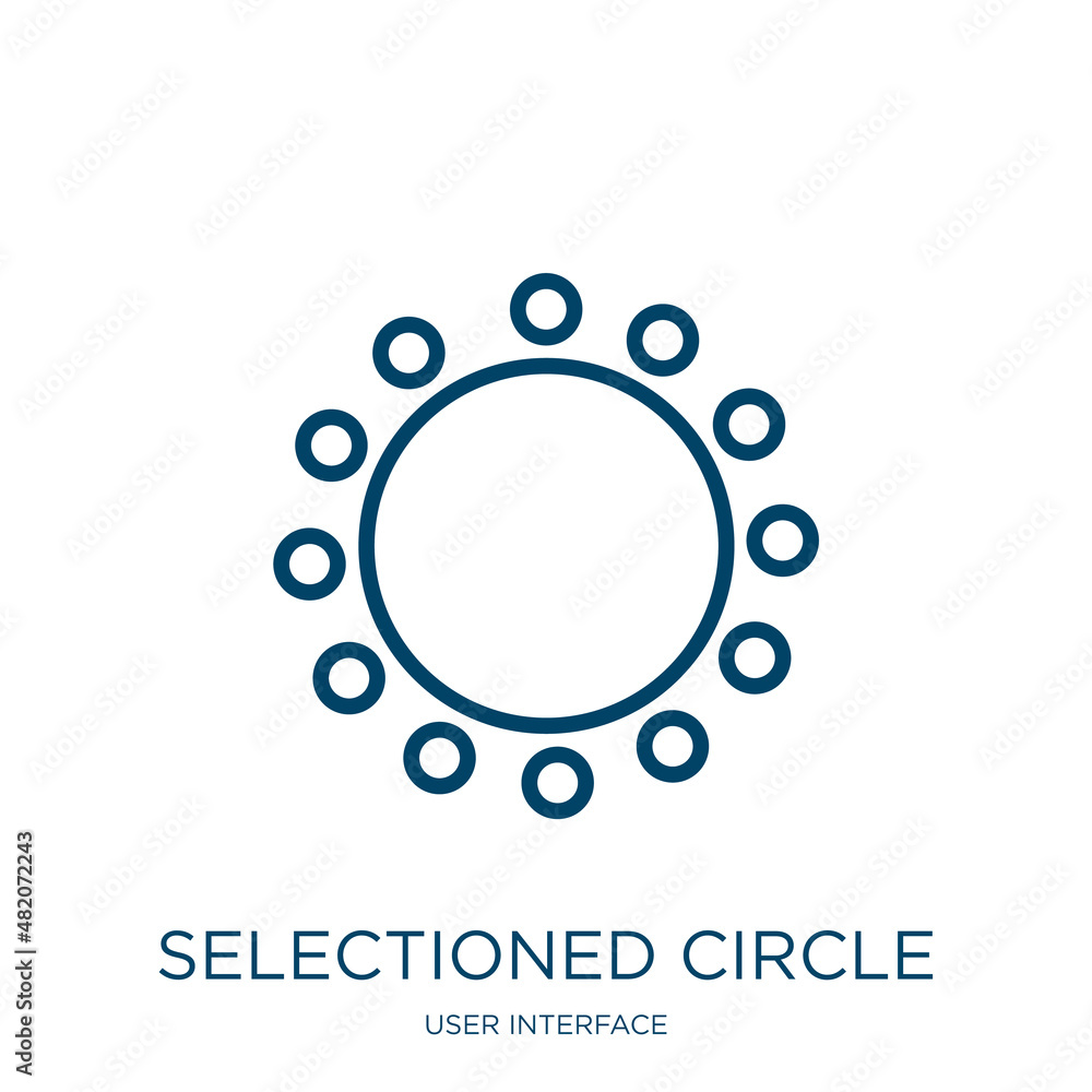 Poster selectioned circle icon from user interface collection. thin linear selectioned circle, select, chec