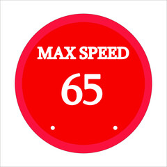 maximum speed 65. Red circle and white background