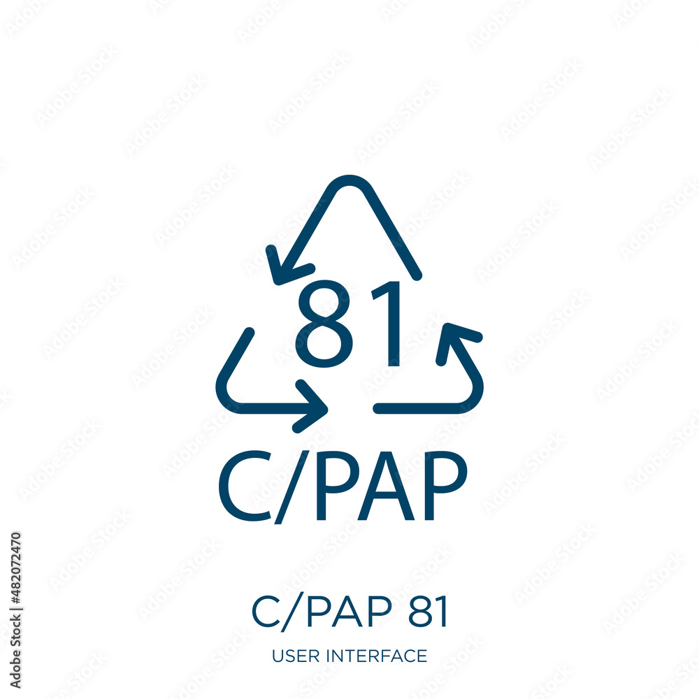Poster c/pap 81 icon from user interface collection. thin linear c/pap 81, 81, reuse outline icon isolated 