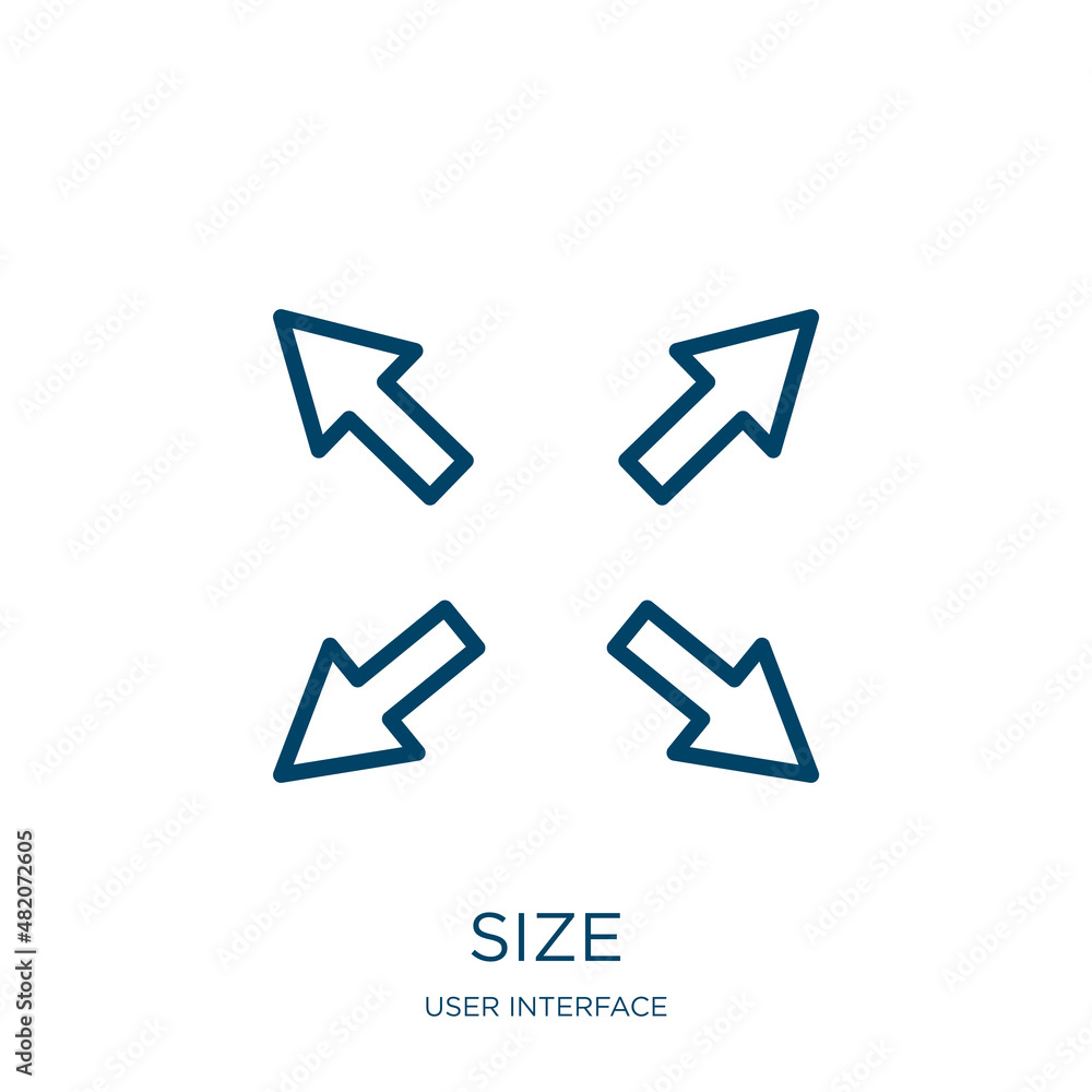 Poster size icon from user interface collection. thin linear size, vector, business outline icon isolated o