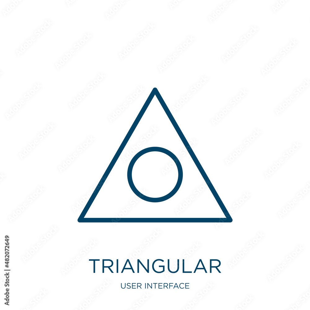 Poster triangular icon from user interface collection. thin linear triangular, business, technology outline