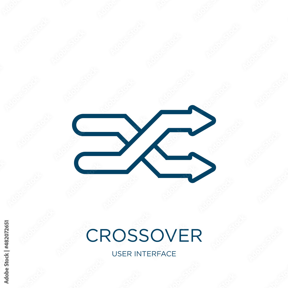 Poster crossover icon from user interface collection. thin linear crossover, auto, vehicle outline icon iso