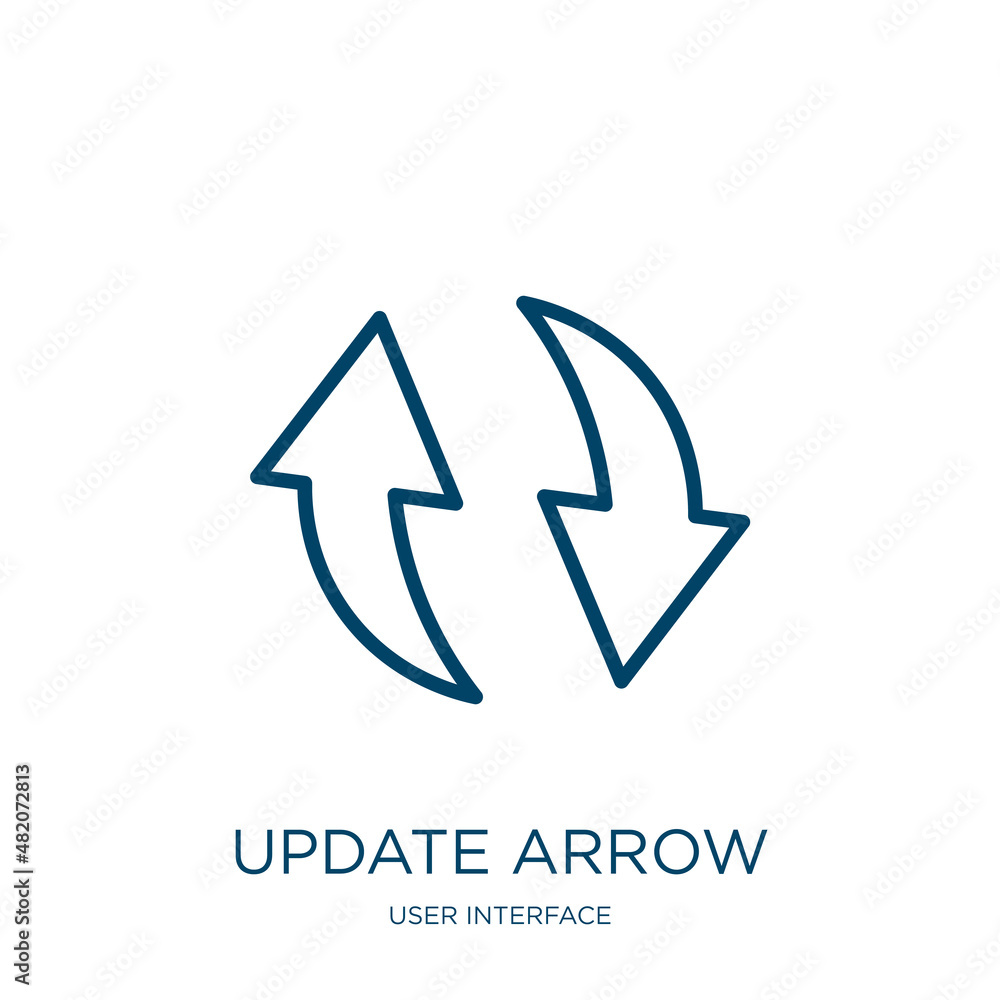 Poster update arrow icon from user interface collection. thin linear update arrow, arrow, update outline ic