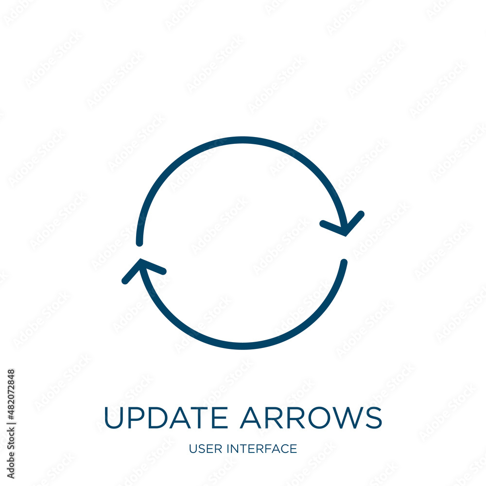 Aufkleber update arrows icon from user interface collection. thin linear update arrows, arrow, update outline 