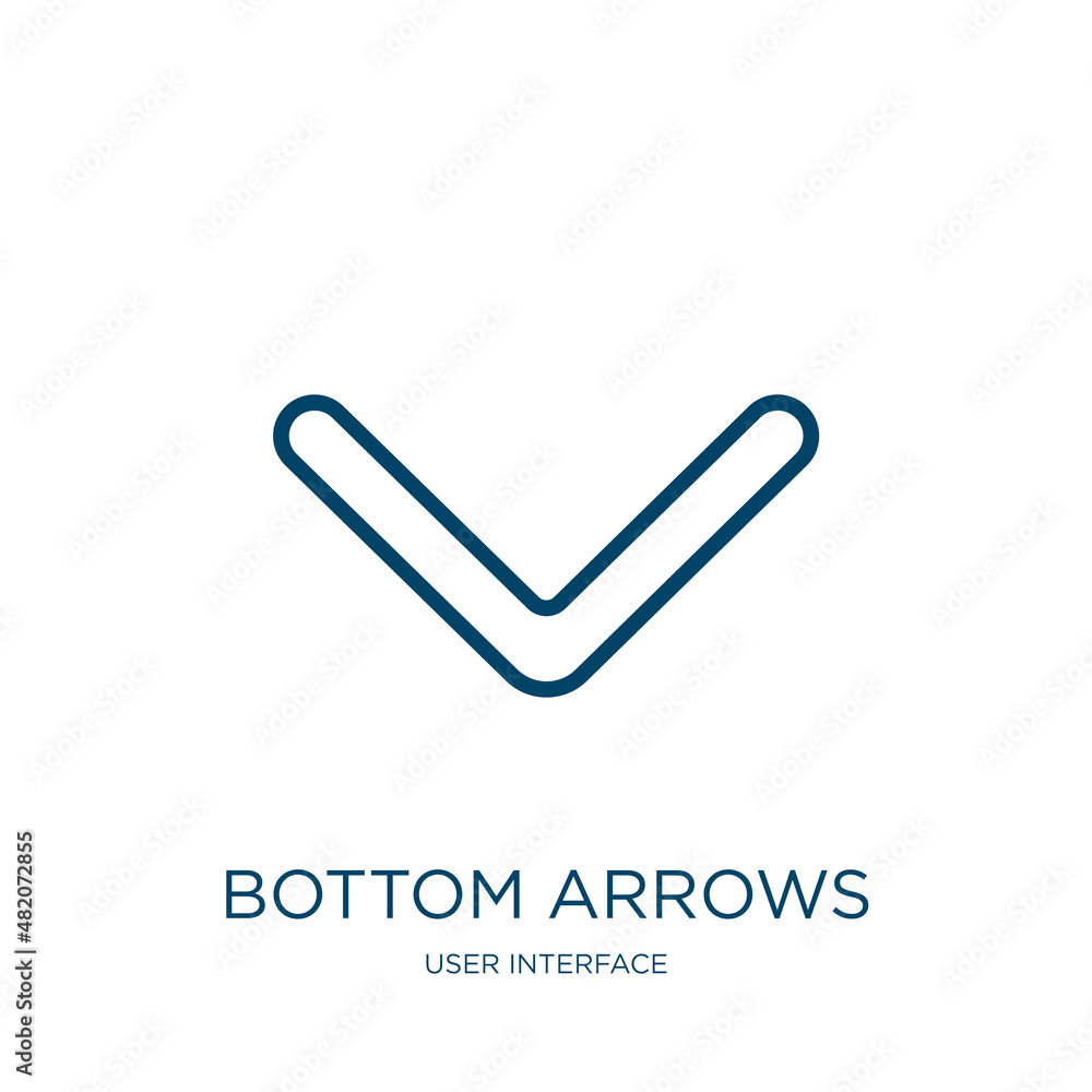 Poster bottom arrows icon from user interface collection. thin linear bottom arrows, arrow, bottom outline 