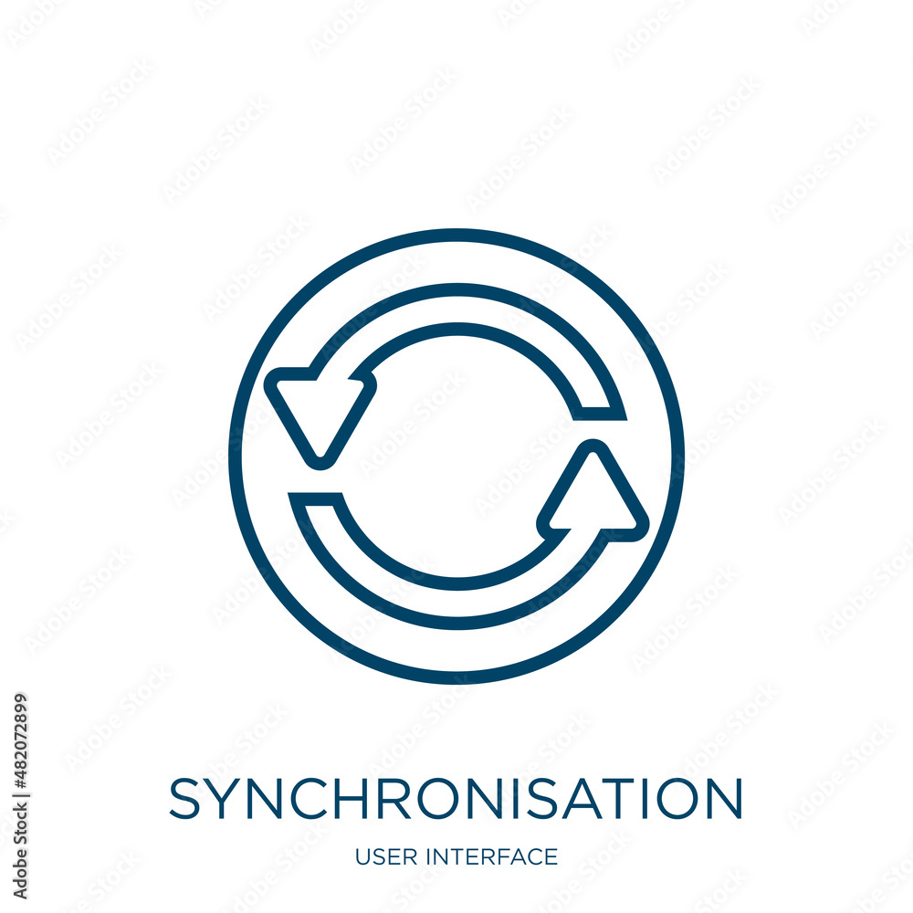 Poster synchronisation icon from user interface collection. thin linear synchronisation, computer, business