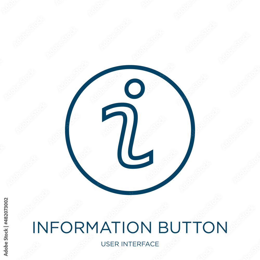 Poster information button icon from user interface collection. thin linear information button, information,