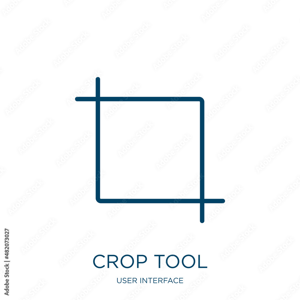Poster crop tool icon from user interface collection. thin linear crop tool, crop, tool outline icon isolat
