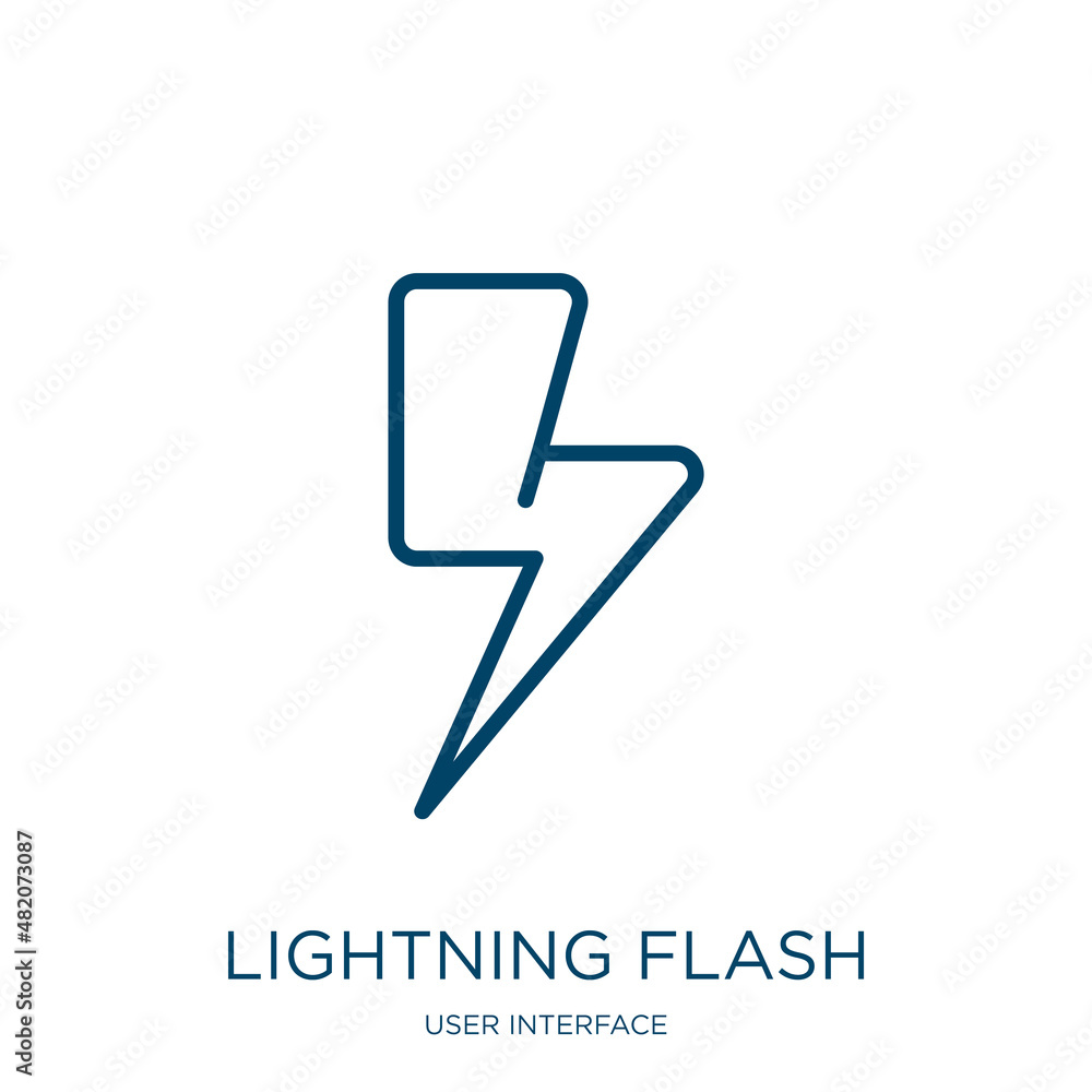 Poster lightning flash icon from user interface collection. thin linear lightning flash, energy, lightning 