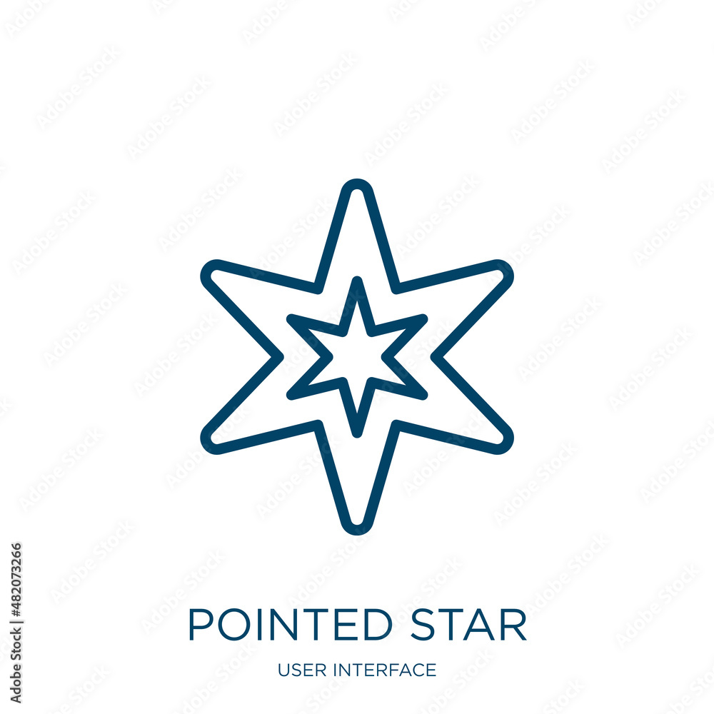 Poster pointed star icon from user interface collection. thin linear pointed star, star, award outline icon