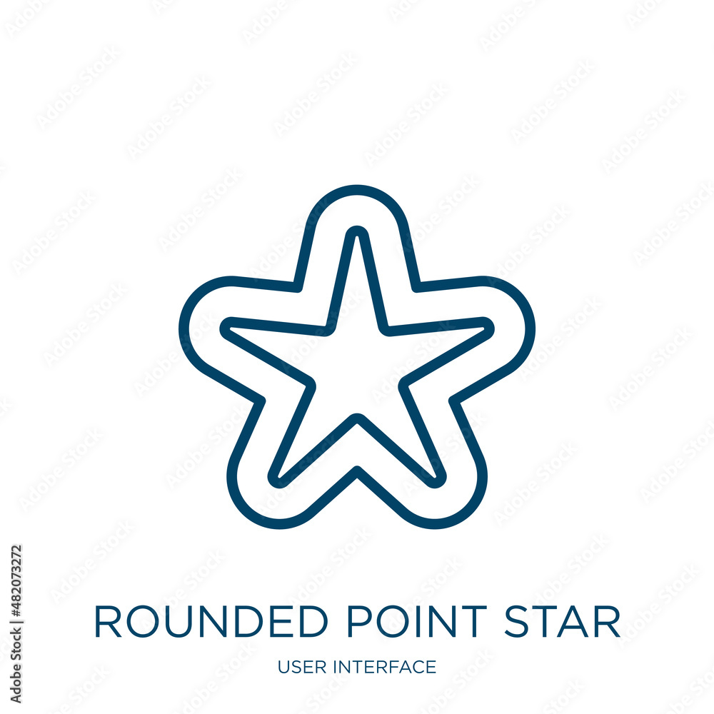 Poster rounded point star icon from user interface collection. thin linear rounded point star, point, round