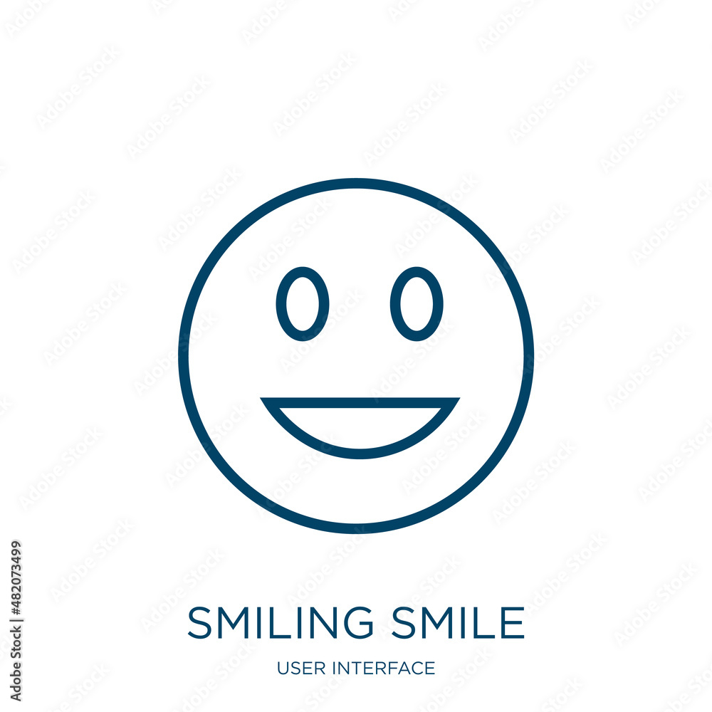 Poster smiling smile icon from user interface collection. thin linear smiling smile, smile, happy outline i
